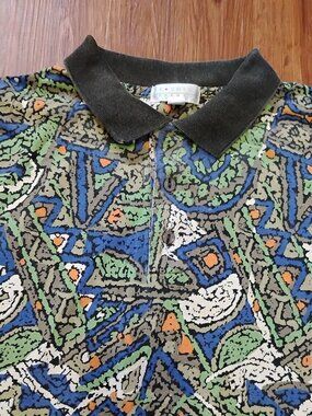 Vintage Reunion Abstract Geometric Tribal Polo Shirt